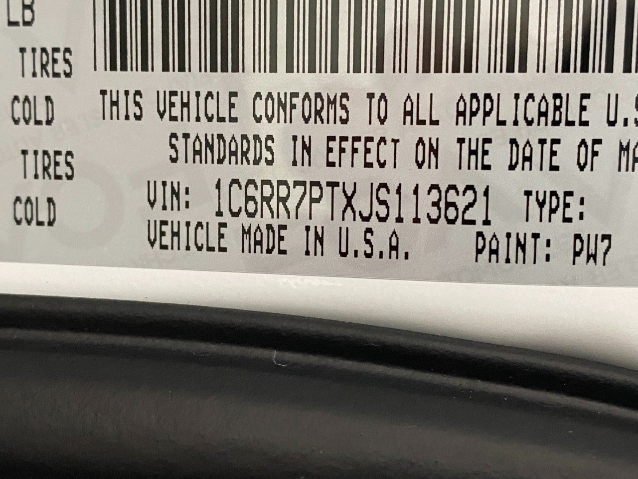 2018 RAM 1500 CREW CAB PICKUP - SHORT BED