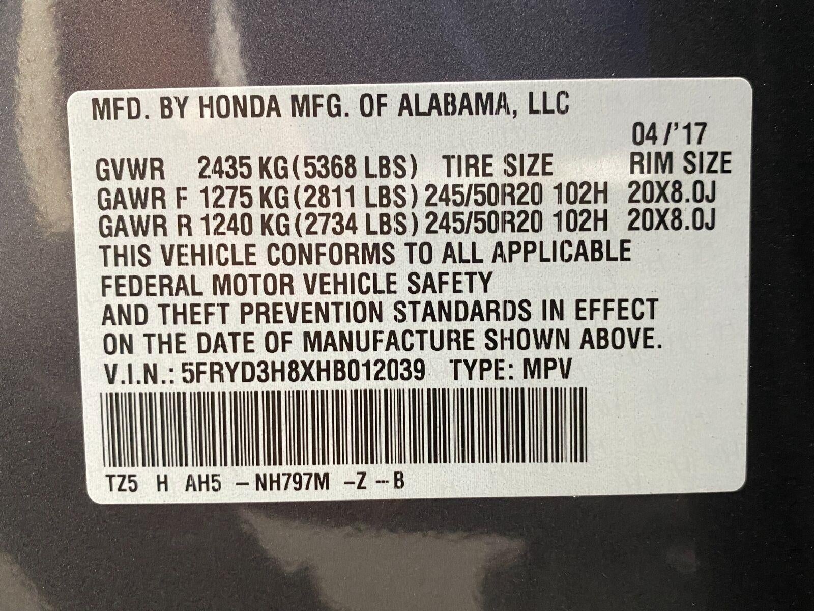 2017 Acura MDX FWD w/Advance Pkg