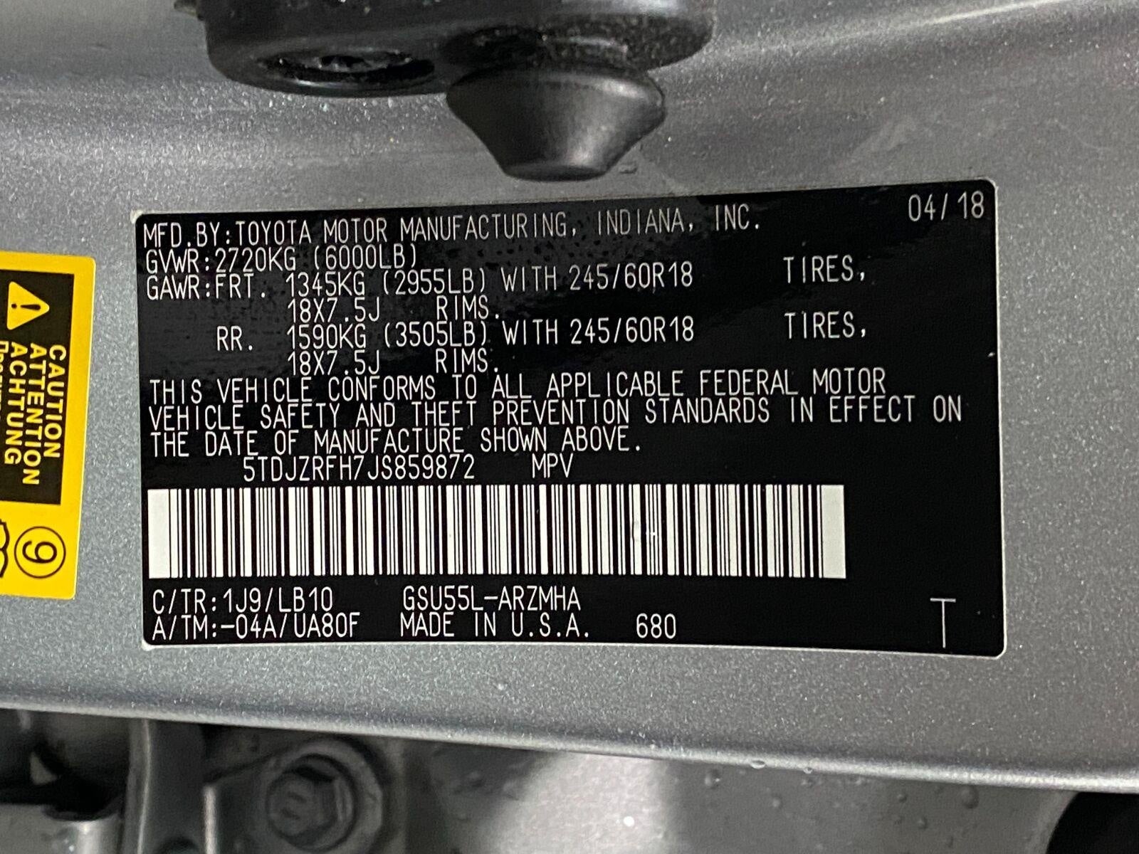 2018 Toyota Highlander XLE V6 AWD