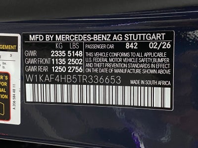 2026 Mercedes-Benz C-Class C 300 4MATIC® Sedan