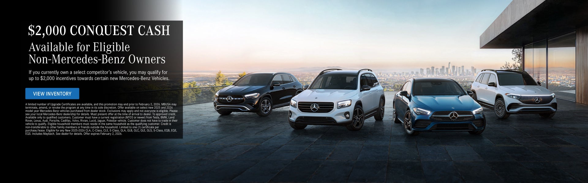 $2000 Conquest Cash Available for Eligible Non-MB Owners*